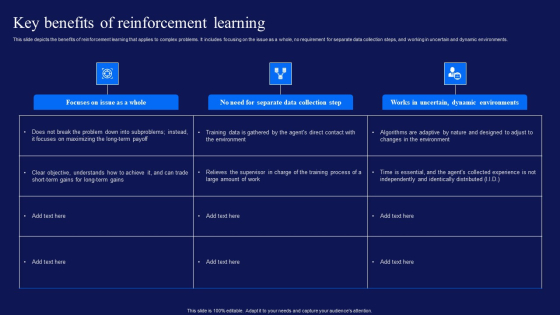Reinforcement Learning Techniques And Applications Key Benefits Of Reinforcement Learning Template PDF