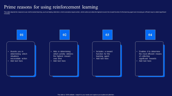 Reinforcement Learning Techniques And Applications Prime Reasons For Using Reinforcement Learning Professional PDF