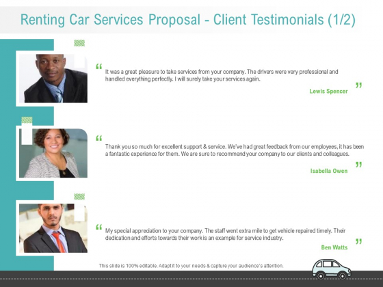 Renting Car Services Proposal Client Testimonials Communication Summary PDF Renting Car Services Proposal Client Testimonials Communication Summary PDF