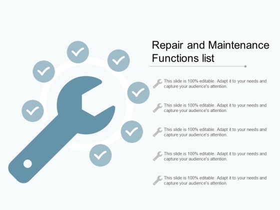Repair And Maintenance Functions List Ppt PowerPoint Presentation Inspiration