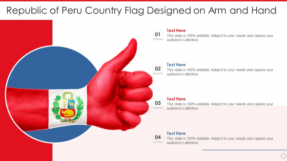 Republic Of Peru Country Flag Designed On Arm And Hand Brochure PDF Republic Of Peru Country Flag Designed On Arm And Hand Brochure PDF