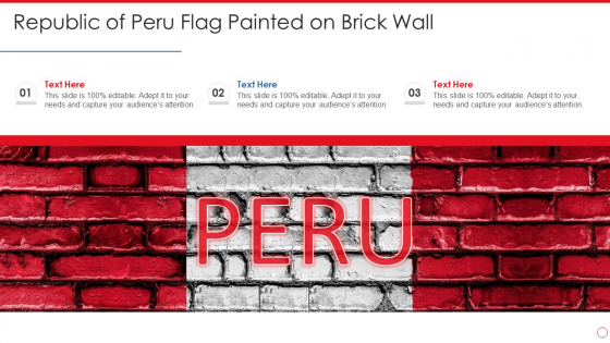 Republic Of Peru Flag Painted On Brick Wall Brochure PDF