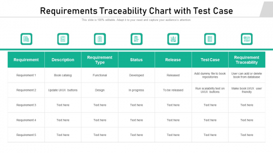 Requirements Traceability Chart With Test Case Ppt Inspiration Slide Download PDF