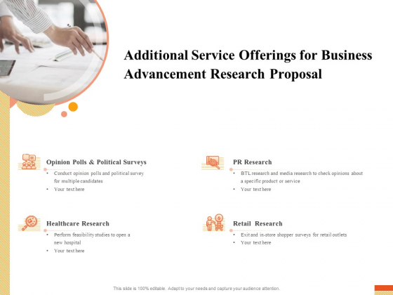 Research Advancement Services Additional Service Offerings For Business Advancement Research Proposal Formats PDF