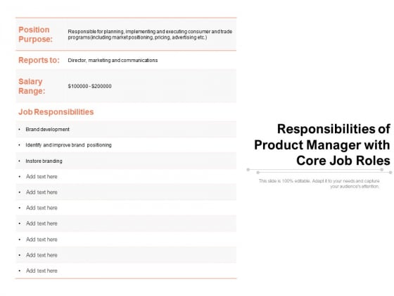 Responsibilities Of Product Manager With Core Job Roles Ppt PowerPoint Presentation Samples PDF Responsibilities Of Product Manager With Core Job Roles Ppt PowerPoint Presentation Samples PDF