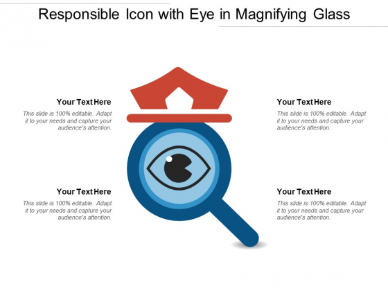 Responsible Icon With Eye In Magnifying Glass Ppt PowerPoint Presentation File Inspiration PDF