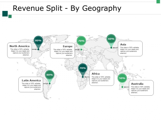 Revenue Split By Geography Ppt PowerPoint Presentation Layouts Elements