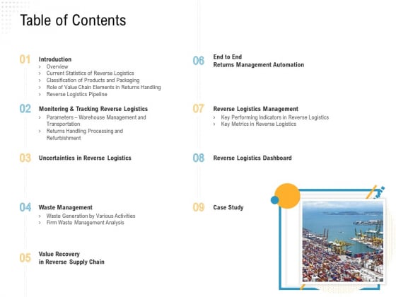Reverse Logistic In Supply Chain Strategy Table Of Contents Brochure PDF Reverse Logistic In Supply Chain Strategy Table Of Contents Brochure PDF