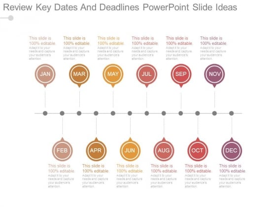 Review Key Dates And Deadlines Powerpoint Slide Ideas