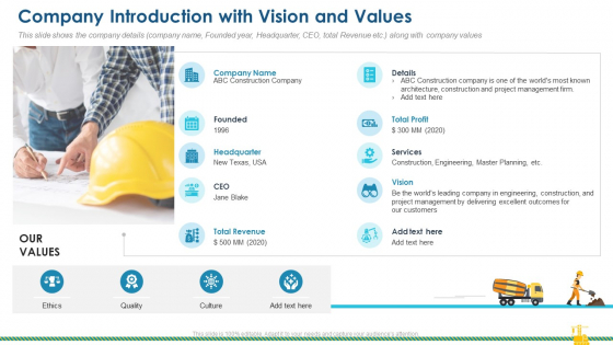 Rising Construction Defect Claims Against The Corporation Company Introduction With Vision And Values Inspiration PDF Rising Construction Defect Claims Against The Corporation Company Introduction With Vision And Values Inspiration PDF