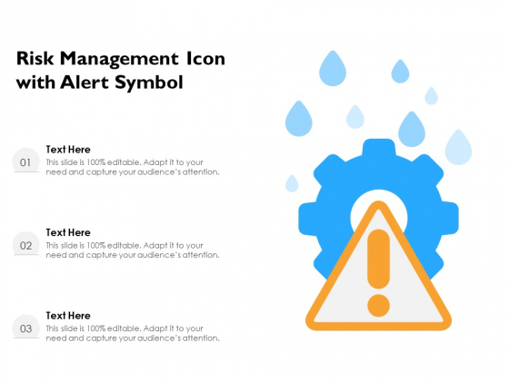 Risk Management Icon With Alert Symbol Ppt PowerPoint Presentation File Graphics Design PDF