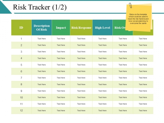 risk tracker template ppt powerpoint presentation gallery samples