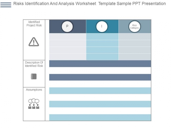 Risks Identification And Analysis Worksheet Template Sample Ppt Presentation Risks Identification And Analysis Worksheet Template Sample Ppt Presentation