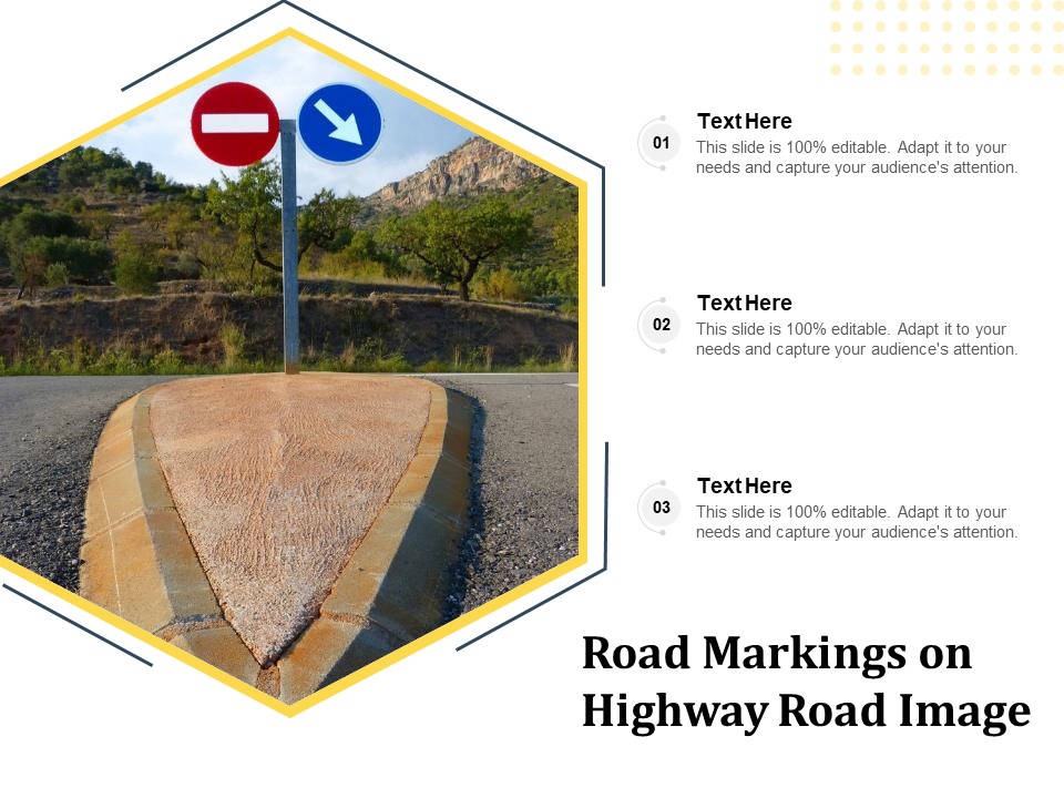 Road Markings On Highway Road Image Ppt PowerPoint Presentation Gallery Background Images PDF