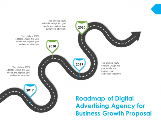 Roadmap Of Digital Advertising Agency For Business Growth Proposal Ppt PowerPoint Presentation Outline Aids Roadmap Of Digital Advertising Agency For Business Growth Proposal Ppt PowerPoint Presentation Outline Aids