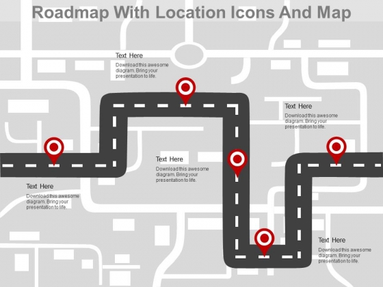 Roadmap With Location Pointers Powerpoint Slides Roadmap With Location Pointers Powerpoint Slides