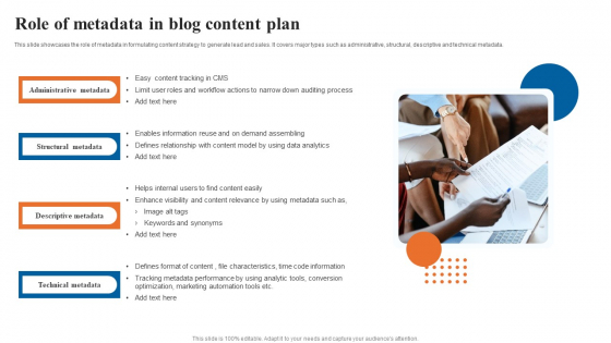 Role Of Metadata In Blog Content Plan Clipart PDF