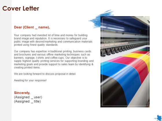 Rotary Press Printing Cover Letter Ppt Icon PDF