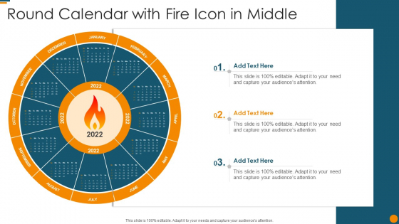 Round Calendar With Fire Icon In Middle Structure PDF