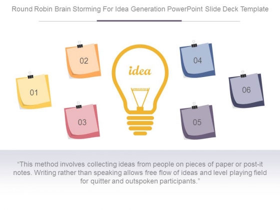 Round Robin Brain Storming For Idea Generation Powerpoint Slide Deck Template Round Robin Brain Storming For Idea Generation Powerpoint Slide Deck Template