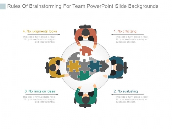 Rules Of Brainstorming For Team Powerpoint Slide Backgrounds