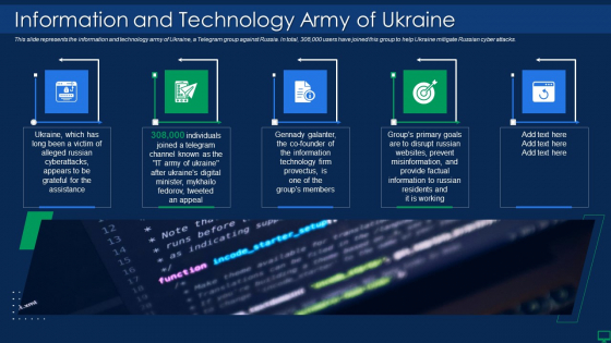 Russian Cyber Attacks On Ukraine IT Information And Technology Brochure PDF