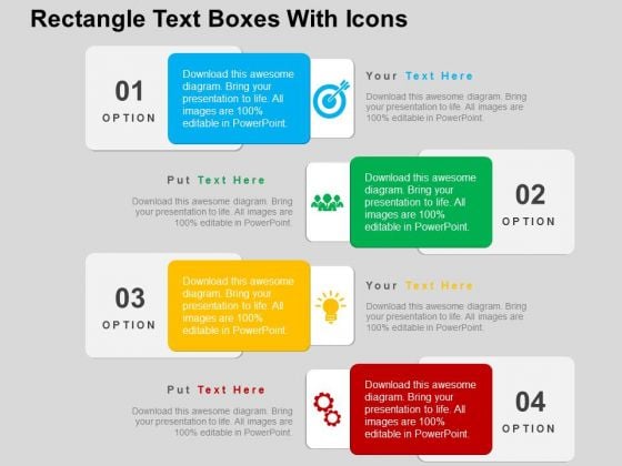 Rectangle Text Boxes With Icons PowerPoint Templates