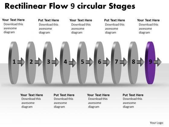 Rectilinear Flow 9 Circular Stages Create Flowchart PowerPoint Templates Rectilinear Flow 9 Circular Stages Create Flowchart PowerPoint Templates