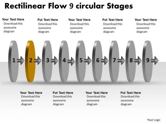 Rectilinear Flow 9 Circular Stages Free Flowchart Slides PowerPoint Rectilinear Flow 9 Circular Stages Free Flowchart Slides PowerPoint