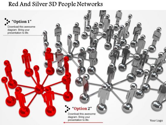 Red And Silver 3d People Networks Ppt Graphics Icons