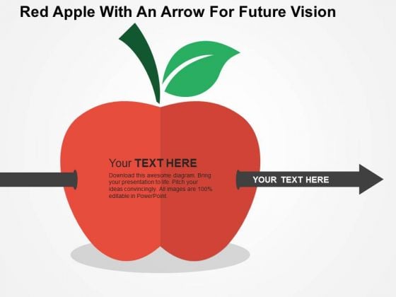 Red Apple With An Arrow For Future Vision PowerPoint Template Red Apple With An Arrow For Future Vision PowerPoint Template