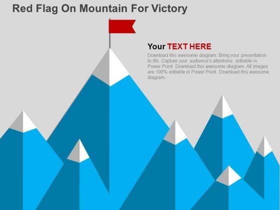 Red Flag On Mountain For Victory PowerPoint Template Red Flag On Mountain For Victory PowerPoint Template