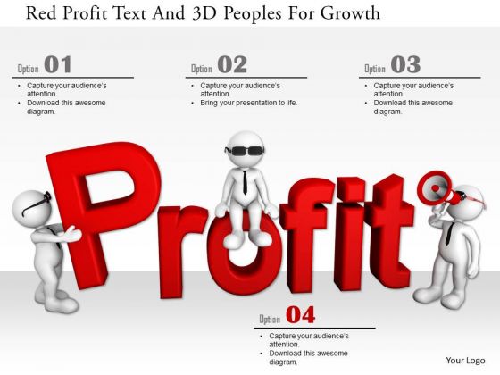 Red Profit Text And 3d Peoples For Growth Red Profit Text And 3d Peoples For Growth
