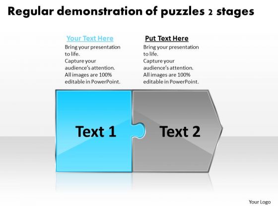 Regular Demonstration Of Puzzles 2 Stages Flow Process Charts PowerPoint Slides Regular Demonstration Of Puzzles 2 Stages Flow Process Charts PowerPoint Slides