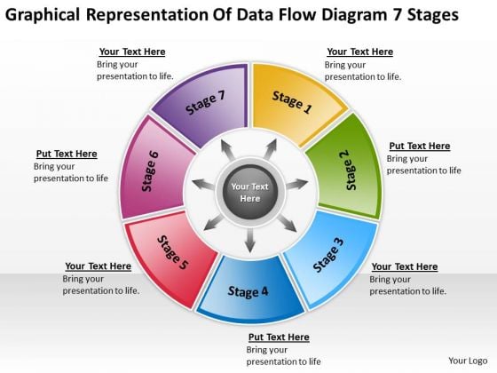 Representation Of Data Flow Diagram 7 Stages Templates For Business PowerPoint