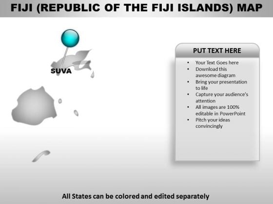 Republic Of The Fiji Island Country PowerPoint Maps