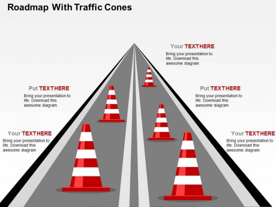 Roadmap With Traffic Cones PowerPoint Template Roadmap With Traffic Cones PowerPoint Template