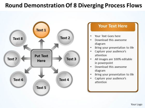 Round Demonstration Of 8 Diverging Process Flows Circular Arrow PowerPoint Slides Round Demonstration Of 8 Diverging Process Flows Circular Arrow PowerPoint Slides