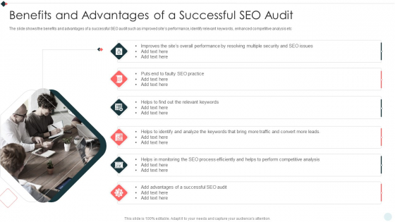 SEO Audit Summary To Increase Benefits And Advantages Of A Successful SEO Audit Themes PDF