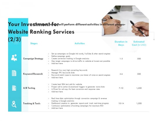 SEO Proposal Template Your Investment For Website Ranking Services Strategy Ppt PowerPoint Presentation Infographic Template Portfolio PDF SEO Proposal Template Your Investment For Website Ranking Services Strategy Ppt PowerPoint Presentation Infographic Template Portfolio PDF