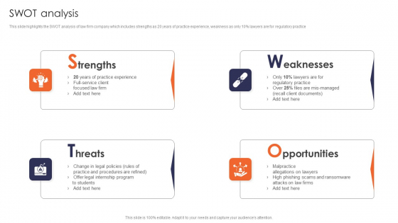 SWOT Analysis Multinational Legal Firm Company Profile Template PDF SWOT Analysis Multinational Legal Firm Company Profile Template PDF