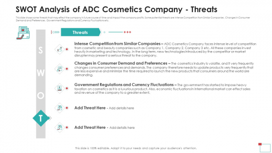 SWOT Analysis Of ADC Cosmetics Company Threats Information PDF SWOT Analysis Of ADC Cosmetics Company Threats Information PDF