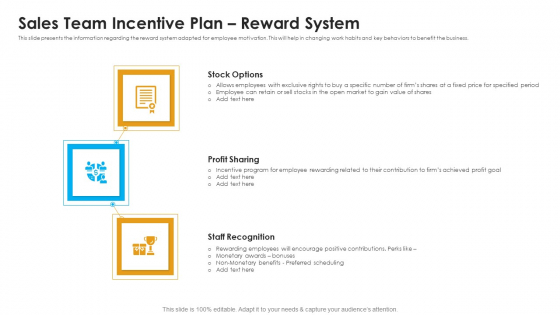 Sales Assistance Boost Overall Efficiency Sales Team Incentive Plan Reward System Diagrams PDF