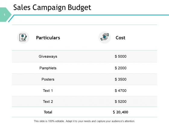Sales Campaign Budget Management Ppt PowerPoint Presentation Styles Outline