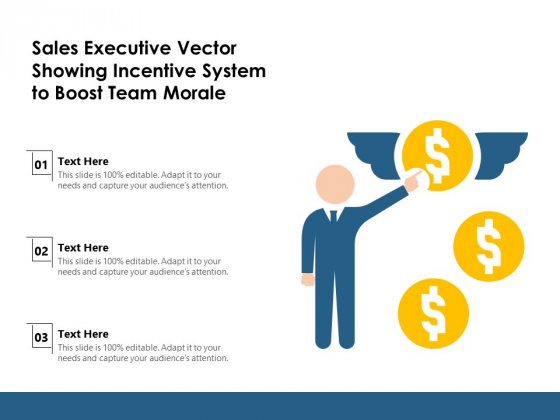 Sales Executive Vector Showing Incentive System To Boost Team Morale 