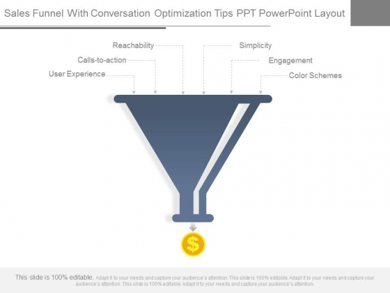 Sales Funnel With Conversation Optimization Tips Ppt Powerpoint Layout