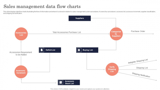 Sales Management Data Flow Charts Ppt PowerPoint Presentation File Slide Portrait PDF