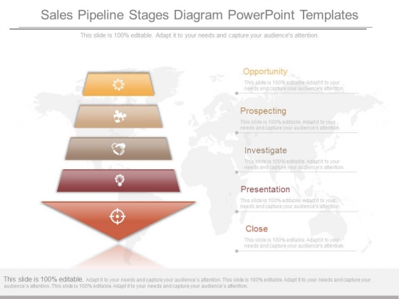 Sales Pipeline Stages Diagram Powerpoint Templates