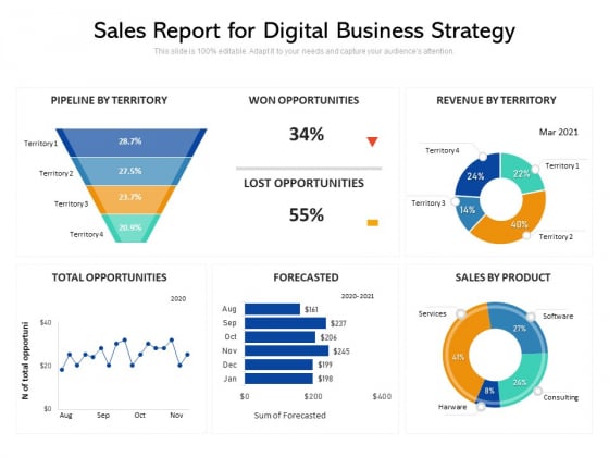 Sales Report For Digital Business Strategy Ppt PowerPoint Presentation Icon Model PDF