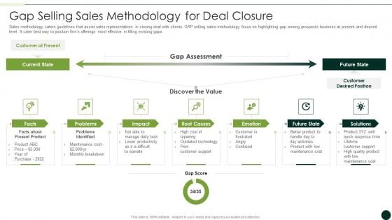 Salesman Principles Playbook Gap Selling Sales Methodology For Deal Closure Introduction PDF